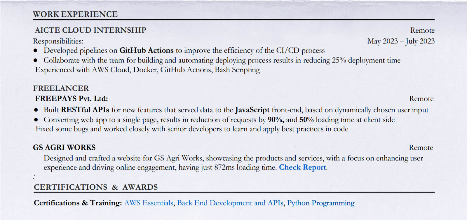 Resume Preview Bottom